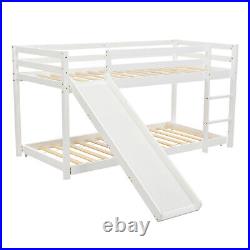 Kids Bunk Beds Pine Wood 3FT Single Cabin Bed Frame High Sleeper with Slide FD