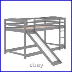 Kids Bunk Beds with Slide Solid Wood Cabin Bed Mid Sleeper 3FT Single Bed Frames