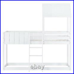 Kids Children Bunk Bed Sleeper Loft Cabin Bed Solid Pine Wood Frame Single 3FT
