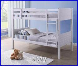 Kids Childrens White Bunk Bed with Trundle