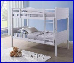 Kids Childrens White Bunk Bed with Trundle Underbed Drawers and Mattress Option