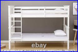 Kids Classic Bunk Bed Frame Single White Wooden Bunk Bed Childrens Bed