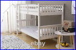 Kids Classic Bunk Bed Frame Single White Wooden Bunk Bed Childrens Bed