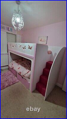 Kids Funtime Beds Bunk Bed with storage Pink