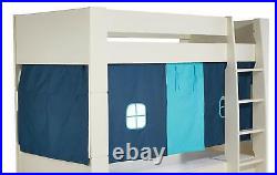 Kids Tent Mid Sleeper Fabric Accessory Self Assembly Wooden Frame Bed Bunk Blue