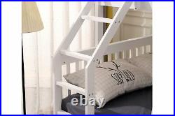 Kids Triple Sleeper Bunk Bed Frame White Double and Single Bed Childrens Bed