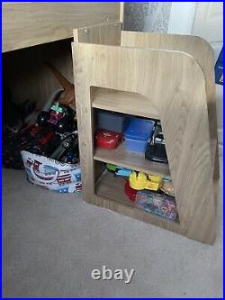 Kids Ultimate Storage Mid Sleeper Bunk Bed with Desk & Chair + Dormeo Mattress