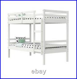 Kids white wooden frame bunk bed double single bed modern unisex/girls/boys