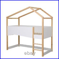 Kingwudo Wooden Kids Single Bed Frame High/Mid Sleeper Bed Bunk House Bed 4Color