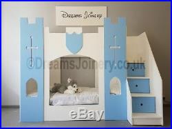 Knights Castle, Prince or Princess Bunk, Cabin or Triple Sleeper Bed with Steps