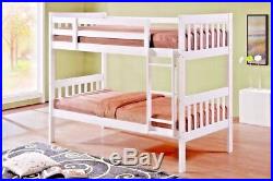 Lavish Lydia Solid Wooden 3'ft Single Bunk Bed In Oak And White Finish +trundle