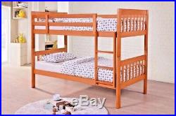 Lavish Lydia Solid Wooden 3'ft Single Bunk Bed In Oak And White Finish +trundle