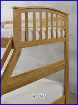 Lavish New New Triple/three Sleeper Solid Wooden Bed In Oak & White+ Drawer