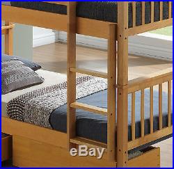 Lavish New Solid Hard Wooden 3ft Single Bunk Bed In Beech & White Finish