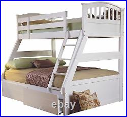 Lavish Sweet Dreams Epsom Triple/three Sleeper Solid Wooden Bed In Oak & White