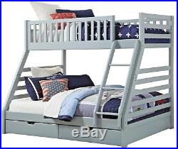 Lavish Sweet Dreams States Grey Or White Wooden Triple Sleeper Bunk Bed Frame