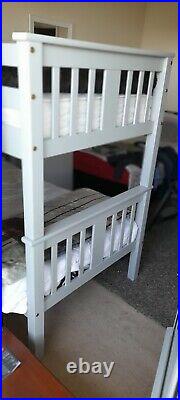 Light Blue Wooden Bunk bed with mattresses