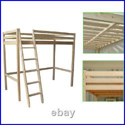 Loft Bed 3FT Single Sleeper Bed Kids Adult Natural Pine Wood Bunk Cabin Bed High