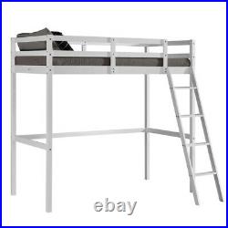 Loft Bed Single Top High Sleeper Pine Wood Frame Children Bunk Base with Ladder