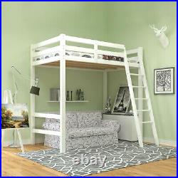Loft Bunk Bed Single 3ft Kids Pine Wood High Sleeper Loft Cabin Bedstead & Stair