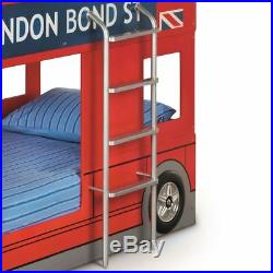 London Red Bus Wood Kids Theme Bunk Bed 3ft Single with 4 Mattress Options