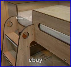 Low Bunk Beds Short Height 122cm With Shelves New Childrens Lower Bunks