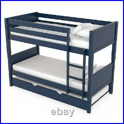 Luca Kids Bunk Bed with Pull Out Trundle in Navy Blue LLL003