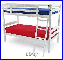 MB Moderna White Wooden Bunk Bed 3FT Single