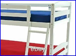 MB Moderna White Wooden Bunk Bed 3FT Single