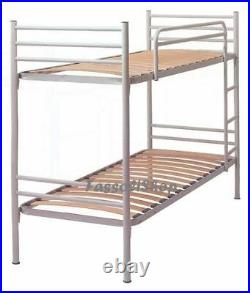 METAL BUNK BED WHITE WITH WOODEN SLATS SIZE CM 80x190 (cm 80x203x150 overall)