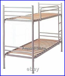 METAL BUNK BED WHITE WOODEN SLATS SIZE CM 80x190 (80x203x150 overall)
