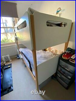 Made Transformable Bunk Beds with Bed Bases No mattress, White Wood