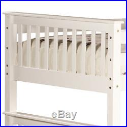 Malvern White Wood Quadruple Bunk Bed 4ft Small Double with 4 Mattress Options