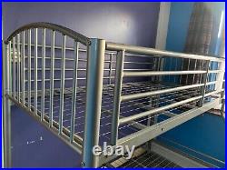 Metal Bunk Bed with double and single beds with wooden ladder