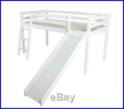 Mid Sleeper Children's Beds Cabin Bed Loft Bunk Bed White Wooden Slide Girls