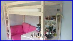 Modern 3ft Single White wooden Bunk-bed bed Frame for Adult or Child