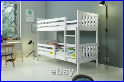 Modern Bunk Bed Solid Wood Wooden Frame Child Youth Boy Girl Mattresses Carino 1