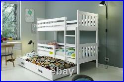 Modern Double Triple Bunk Bed Storage Bed Pine Wood Frame Bedroom Boy Girl Child
