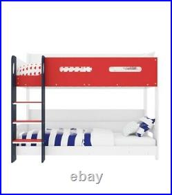Modern Kids Bunk Bed White! /Red/Blue Boys Wooden Beds Glow In Dark Steps