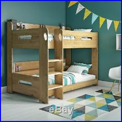 Modern Kids Oak Bunk Bed + Storage Shelves