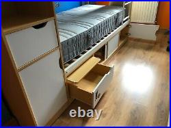 Modern bunk bed with storage space