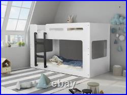 Myloft/Attic White Bunk Bed with Black Ladder (only 120cm in height)