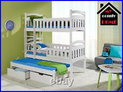 NEW Bunk Bed Triple Kids Sleeper MARIO 3 Solid Wood 3FT Single Custom Colours