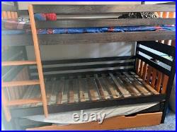 Nakagawa solid Wooden Bunk Bed orange and brown, 3ft, excellent condition