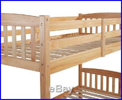 Natural Pine or White Single 3FT Kids Bunk Bed Wooden Frame with Mattress Option