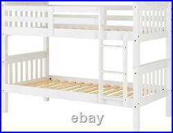 Neptune 3' Bunk Bed Sleeper Wooden Single Size Bed Frame For Kids & Adults White