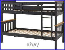 Neptune 3ft Bunk Bed in Grey and Oak Effect Finish With Ladder