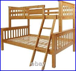 Neptune Triple Sleeper Bunk Bed Frame Wooden For Kids & Adults Antique Pine