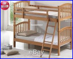 New 3ft Wooden Bunk Bed Kids Maple Bunks Solid Wood Solid Hard Wood