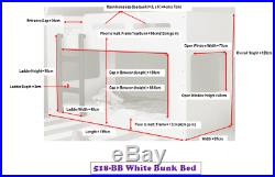 New Bloc 3ft Single White Kids Childrens Low Cabin Bunk Bed Frame & Black Ladder